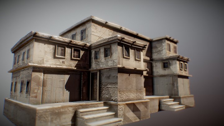 Low poly desert builing 3D Model