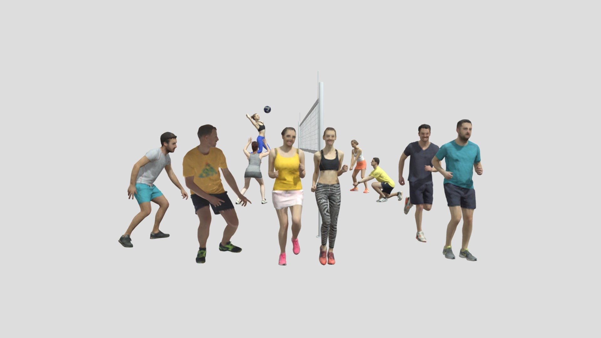 10x LOW POLY SPORT SPORTS PEOPLE VOL01 CROWD