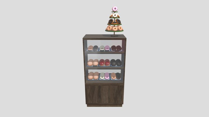 Donuts And Showcase 3D Model
