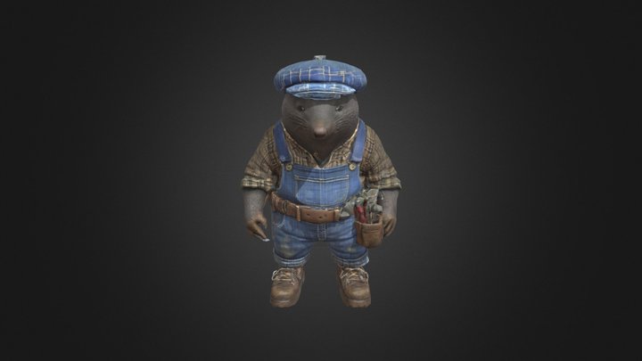 Mole in Overalls 3D Model