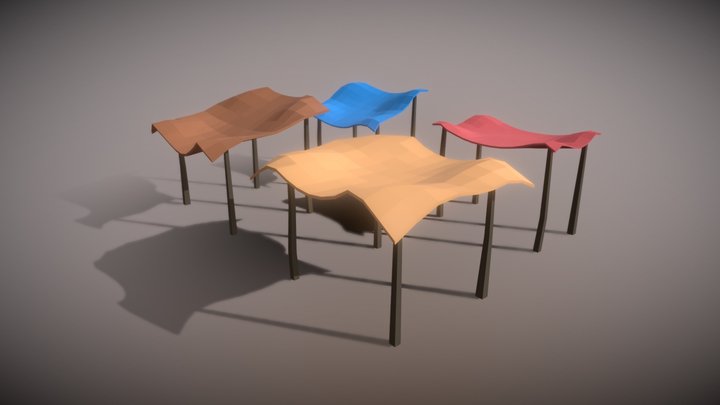 Ancient Greek 'Agora' Stall Tents 3D Model