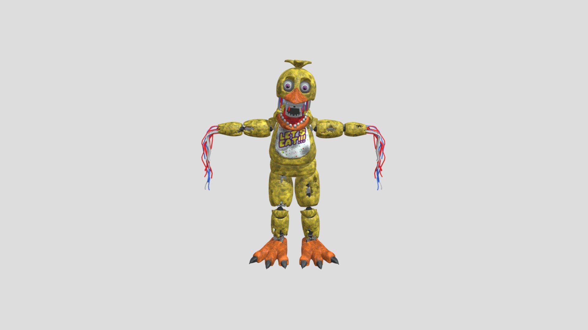 Withered Chica The Chicken - Download Free 3D Model By ...