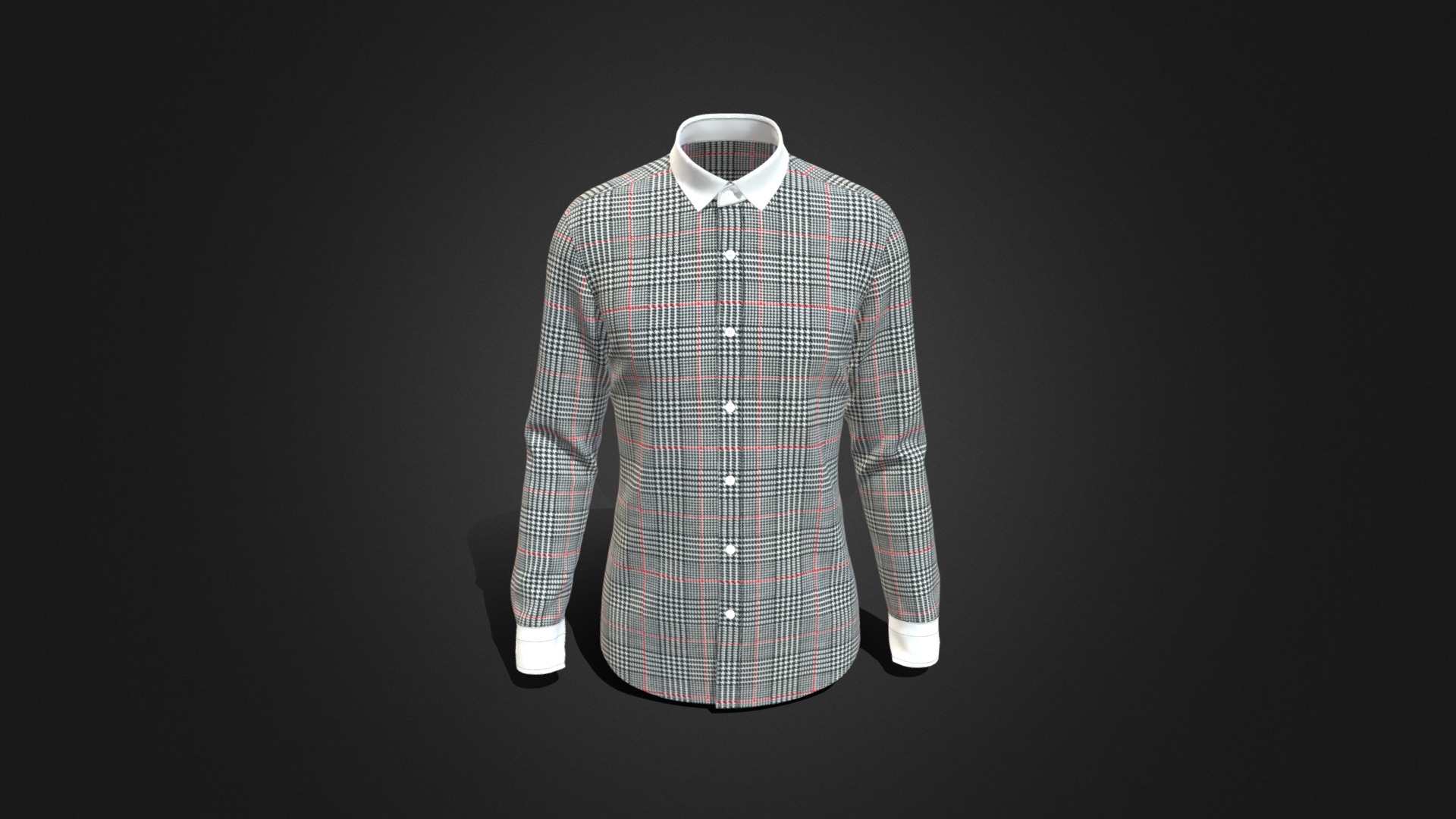 3D model Men Basic Shirt(check) - This is a 3D model of the Men Basic Shirt(check). The 3D model is about a shirt on a mannequin.