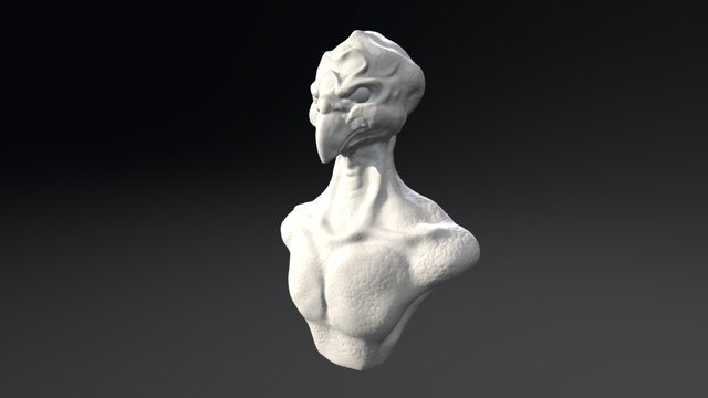 ZBrush 3D Print Head Sculpt 002 (Creature Head) 3D Model