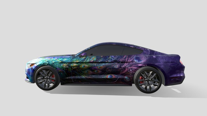 Mustang GT custom wrap design 3D Model