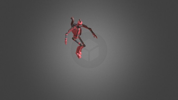Steampunk Robot Jump Animation 3D Model