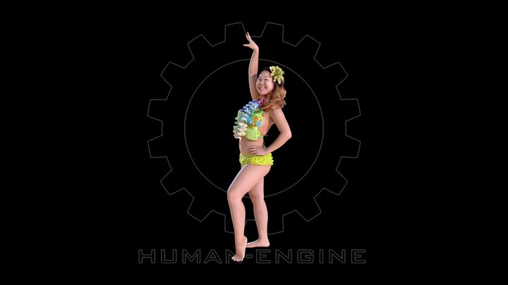Female Scan - Lily Hawaiian Costume 2 3D Model
