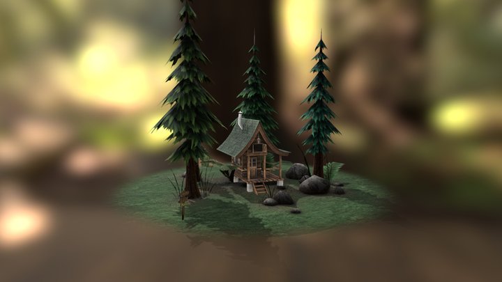 Cabin in the Fairy Forest 3D Model