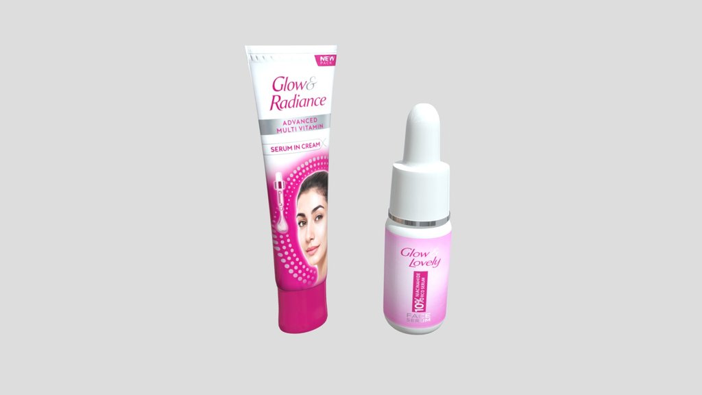 Glow and lovely serum and tube 3D Model