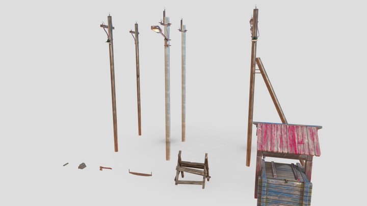 Village Props 3D Model