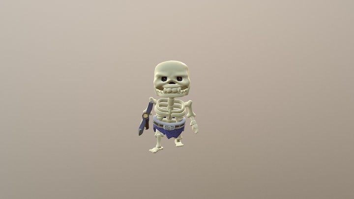 Cute Animated Skeleton 3D Model