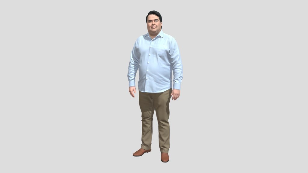 Casual Portrait of a Man in a Light Blue Shirt