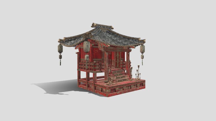 Japanese inspired Shrine 3D Model