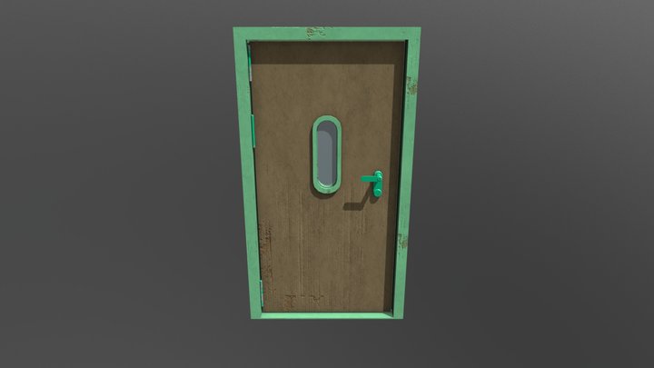 50s Door Lowpoly 3D Model