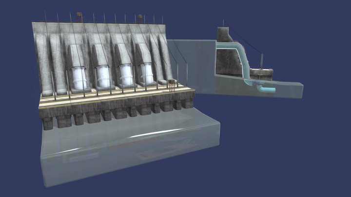 Como Funciona uma Usina Hidroelétrica (290) 3D Model