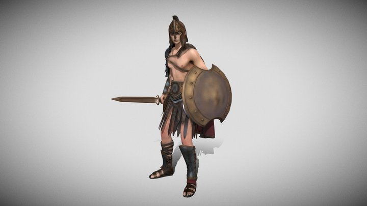 Roman Gladiator Warrior 3D Model