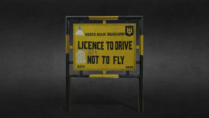 Funny Indian Road Sign 3 3D Model