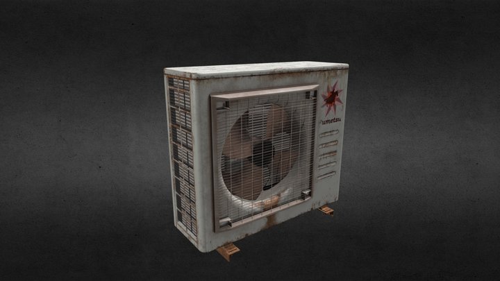 Old rusty air-conditioner 3D Model