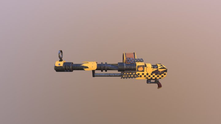 Ork 40k Big Shoota (Lo0ted Autogun) Bad Moons Sk 3D Model