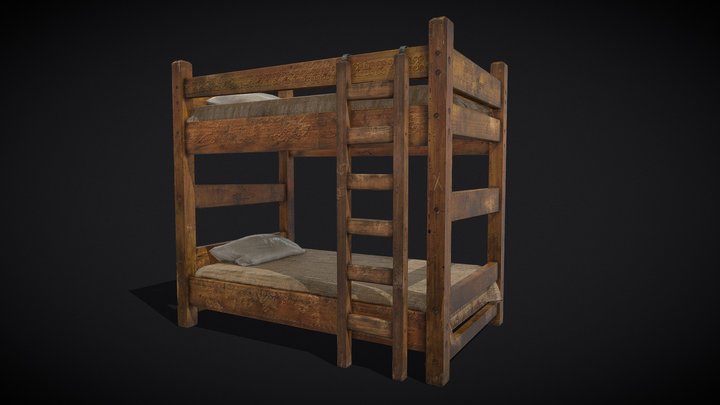 Medieval Bunk Bed 3D Model