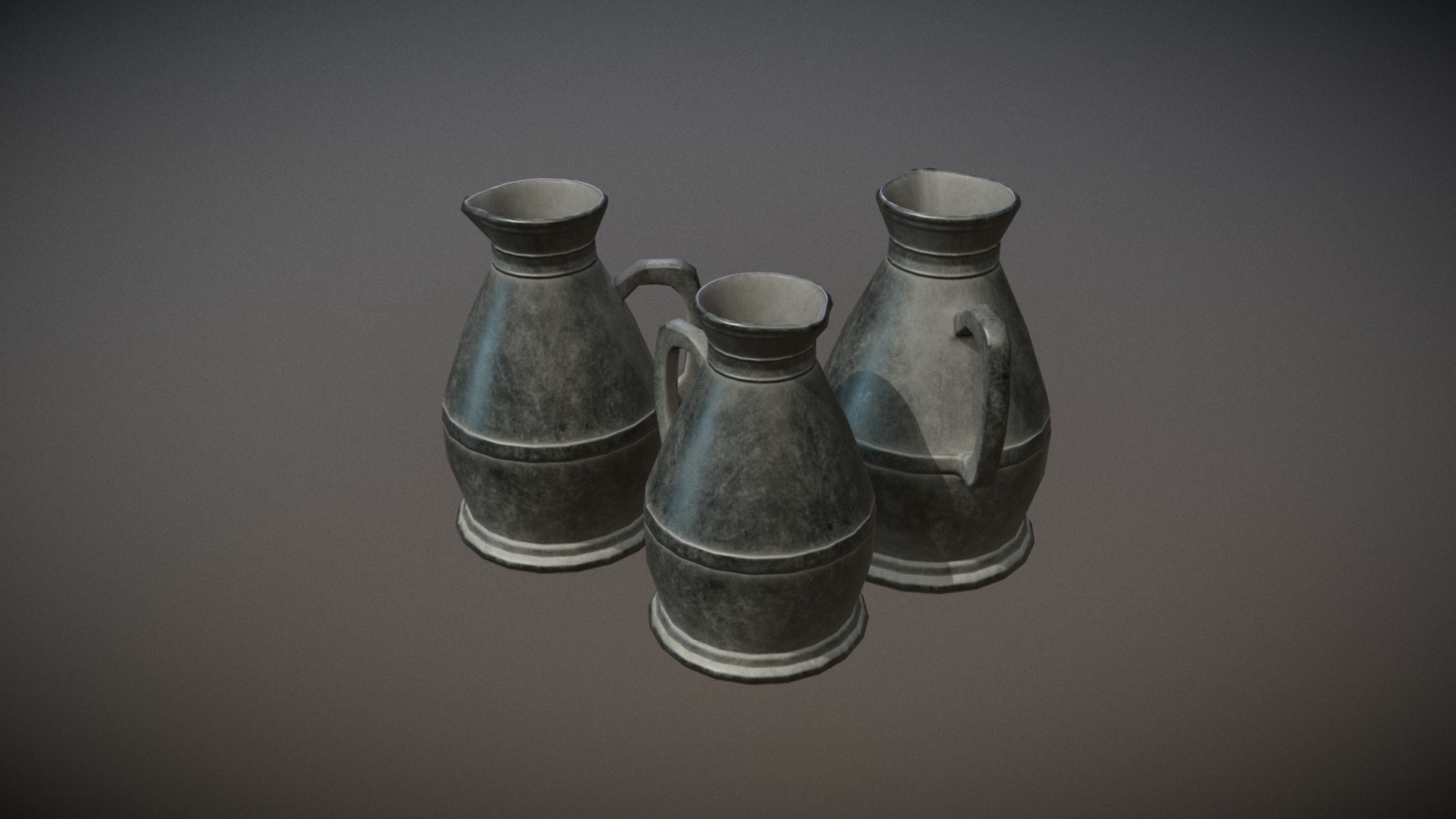 3D model Old Pewter - This is a 3D model of the Old Pewter. The 3D model is about a few glass vases.