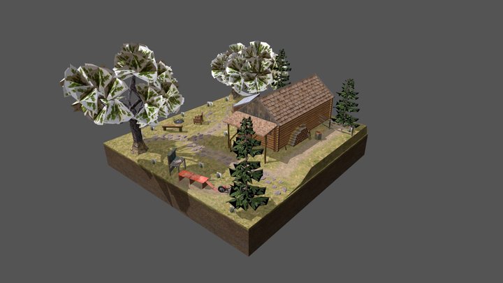 DAE Diorama - Forest loner 3D Model
