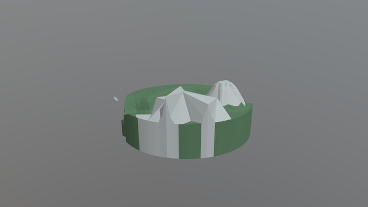 Drone gliding through the Mountains 3D Model