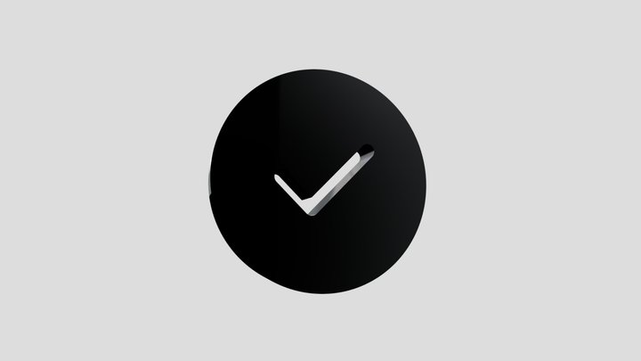 Minimalist 3D Verified Check Icon 3D Model