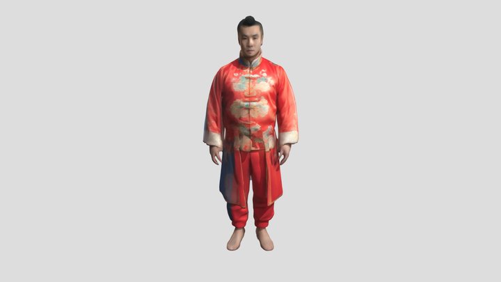 Man with China Costume 3D Model