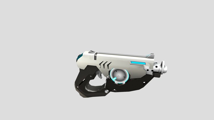 Tracer Single Pistol Lowpoly 3D Model