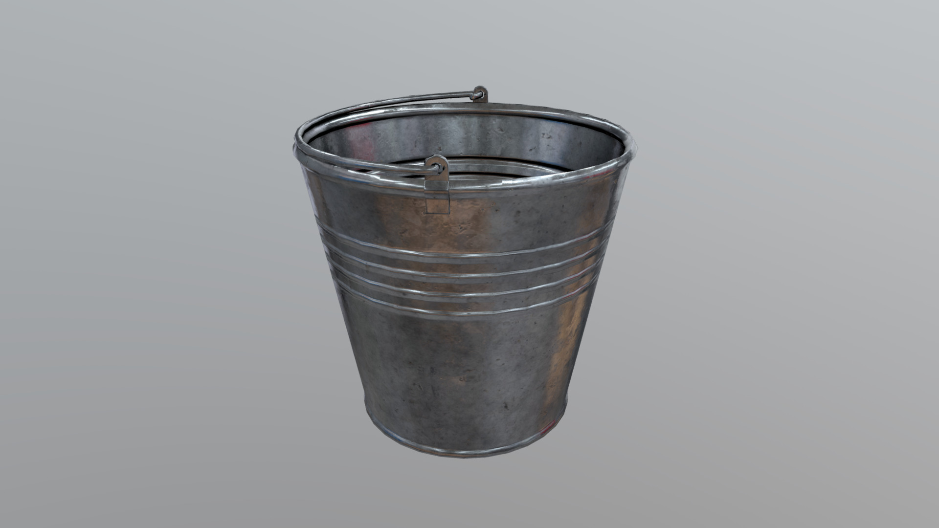 3D model Bucket - This is a 3D model of the Bucket. The 3D model is about a metal bucket with a handle.