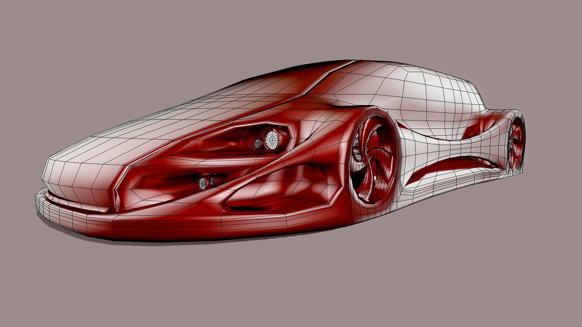 3D model Futuristic Car HD 09 - This is a 3D model of the Futuristic Car HD 09. The 3D model is about a red and white car.