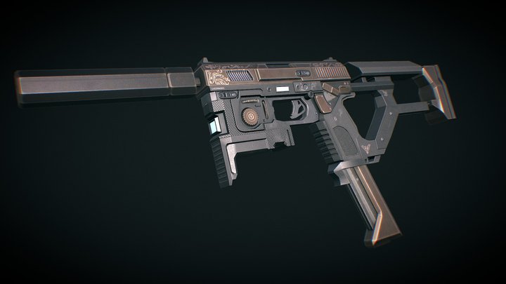 Custom Pistol 3D Model