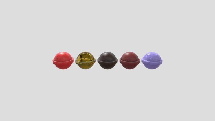 Spheres Materials 3D Model