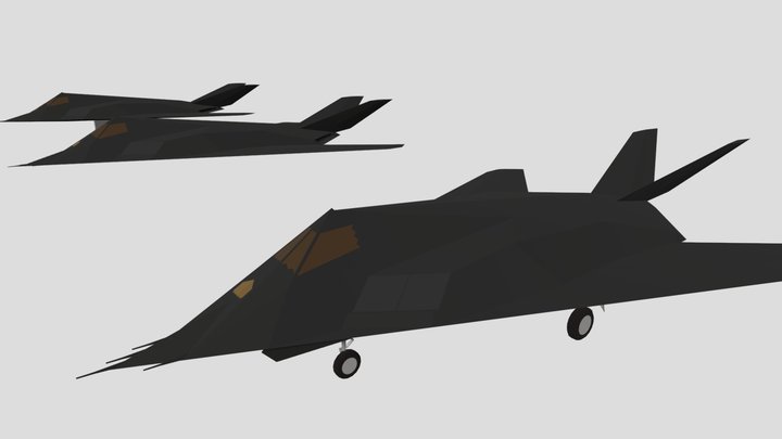 Low Poly F-117 3D Model