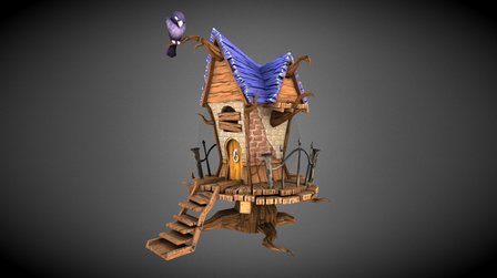 Low Poly Creepy House 3D Model