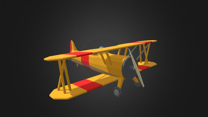 Low Poly Plane 3D Model