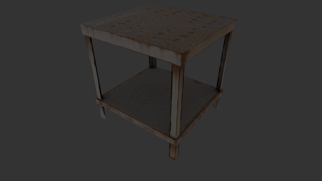 3D model Tool Table - This is a 3D model of the Tool Table. The 3D model is about a wooden table on a white background.