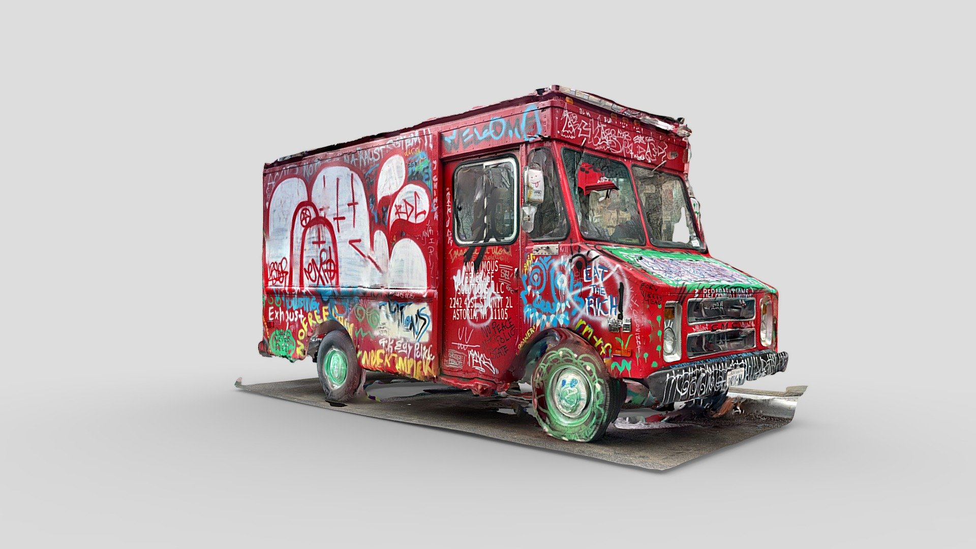 Graffiti truck - Download Free 3D model by alban [b353619] - Sketchfab