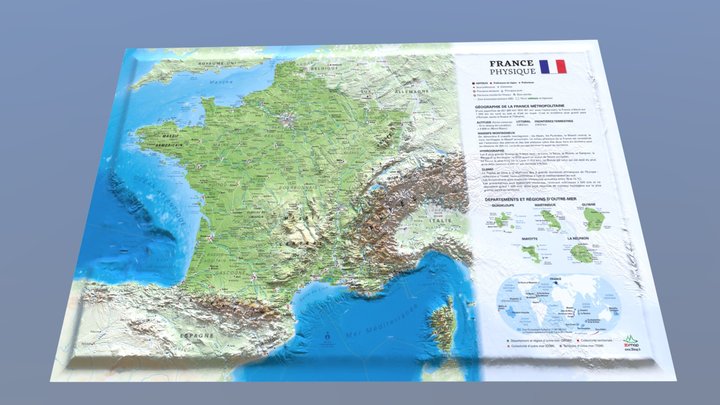 La France physique 3D Model