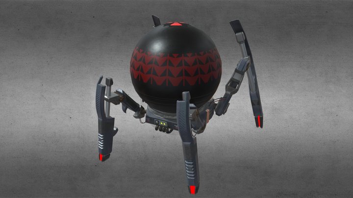 Gameready Sci-Fi Spider-Robot 3D Model