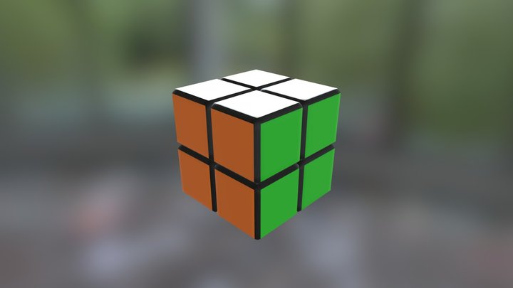 Rubik's Cube 2x2 Black 3D Model