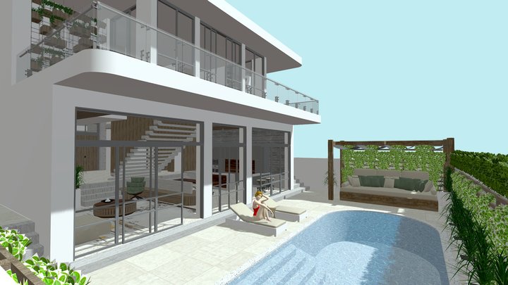 Bali Villa - Roman Villa Influence 3D Model