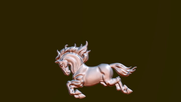 Con Ngựa 2.5D 3D Model