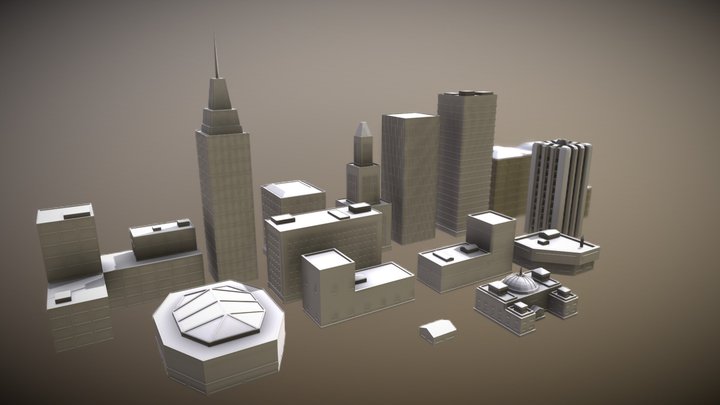 Buildings And Skyscrapers Collection 1 3D Model