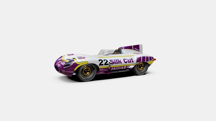 Jaguar D-Type Silk Cut | www.vecarz.com – Modelo 3D gratuito STL