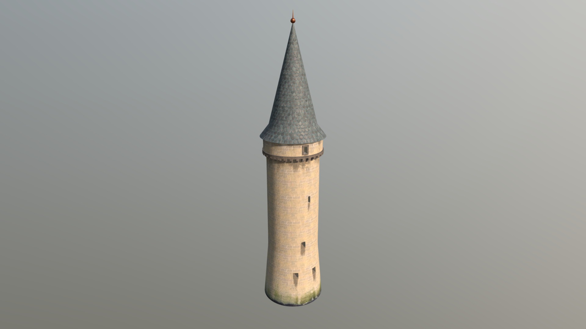 3D model Castle Tower - This is a 3D model of the Castle Tower. The 3D model is about a tall tower with a pointed top.