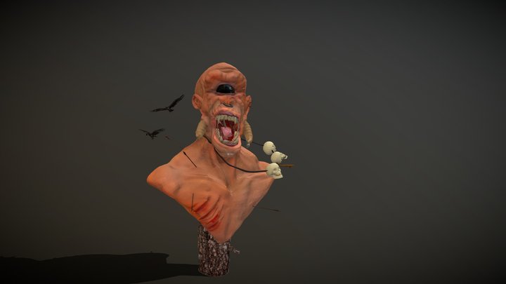 Barbaric Cyclops Bust 3D Model