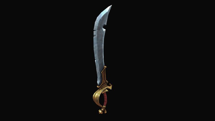 Only color Stylized Pirate Sword - Wow 3D Model