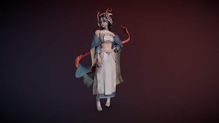 Dragon Girl 3D Model